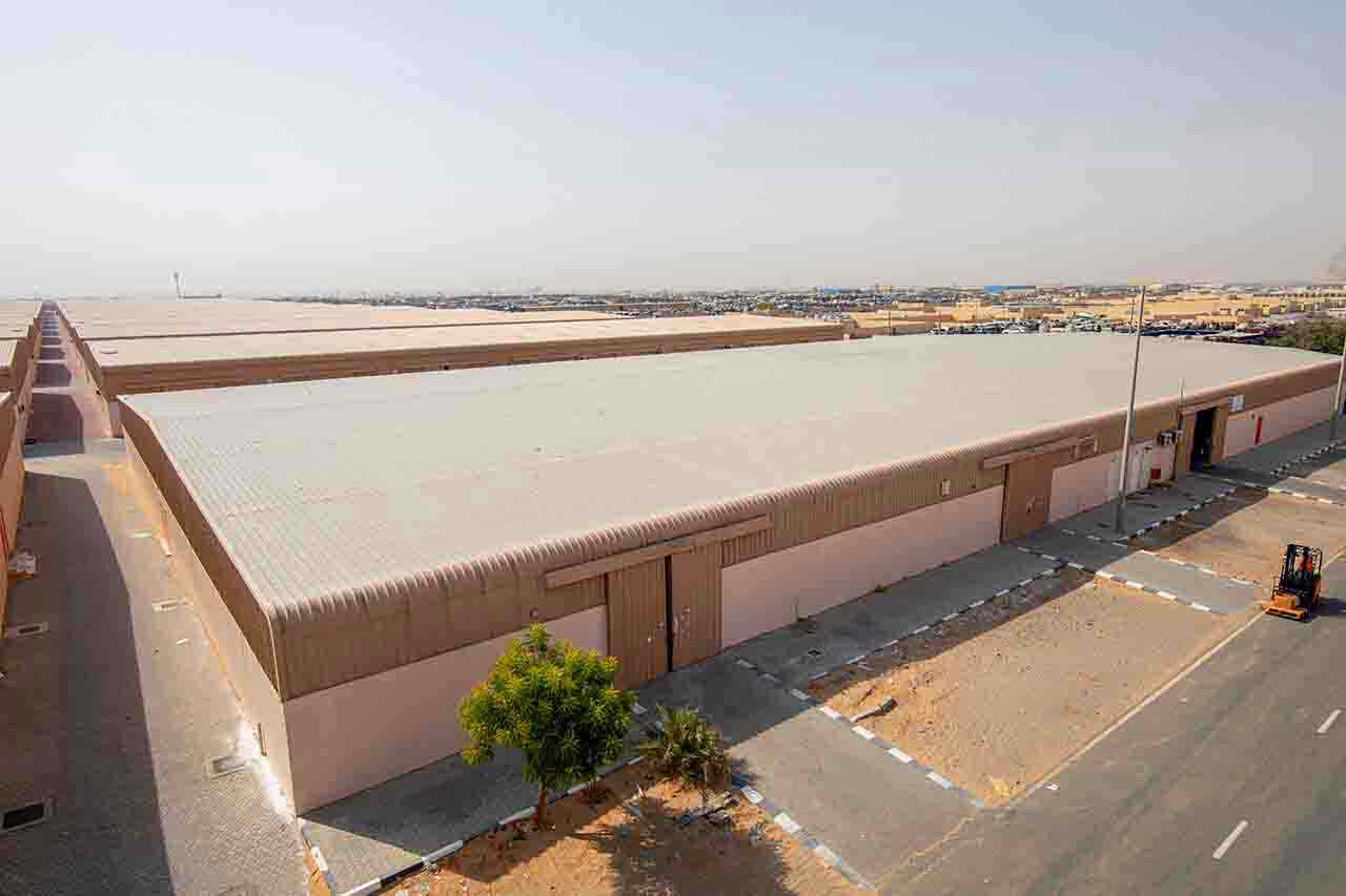 Top View of Emirates Industrial for Cities Warehouses in Sharjah